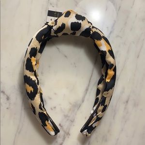 NWT Lele Sadoughi satin leopard print headband